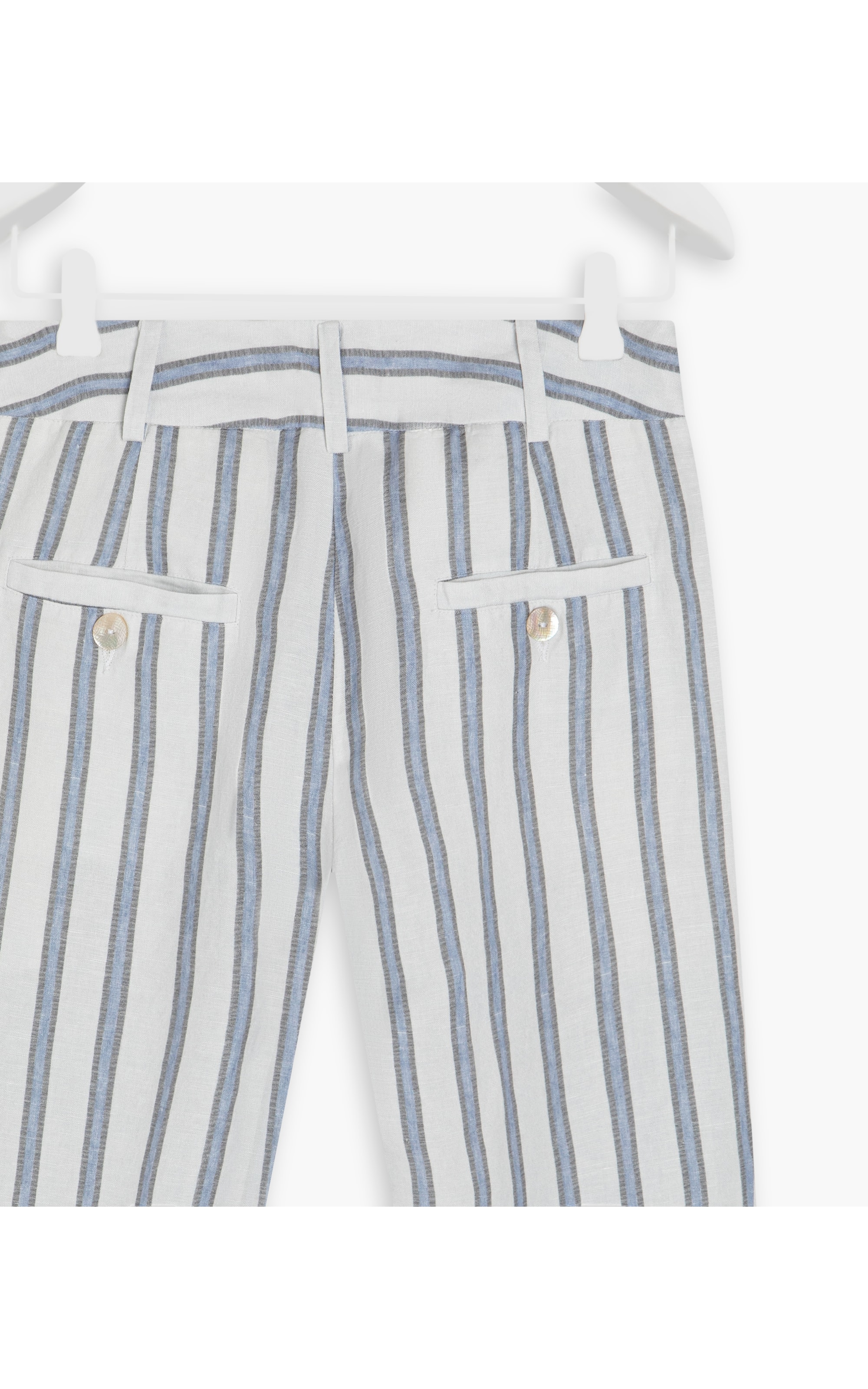 Calça Linho Nori  Striped Azul Chofer