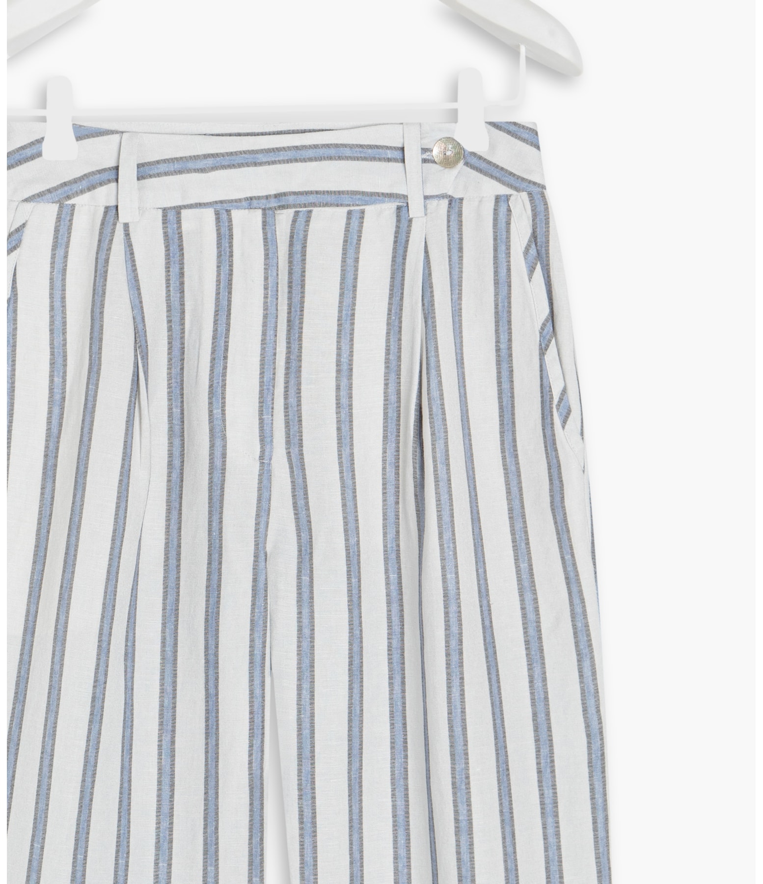 Calça Linho Nori  Striped Azul Chofer