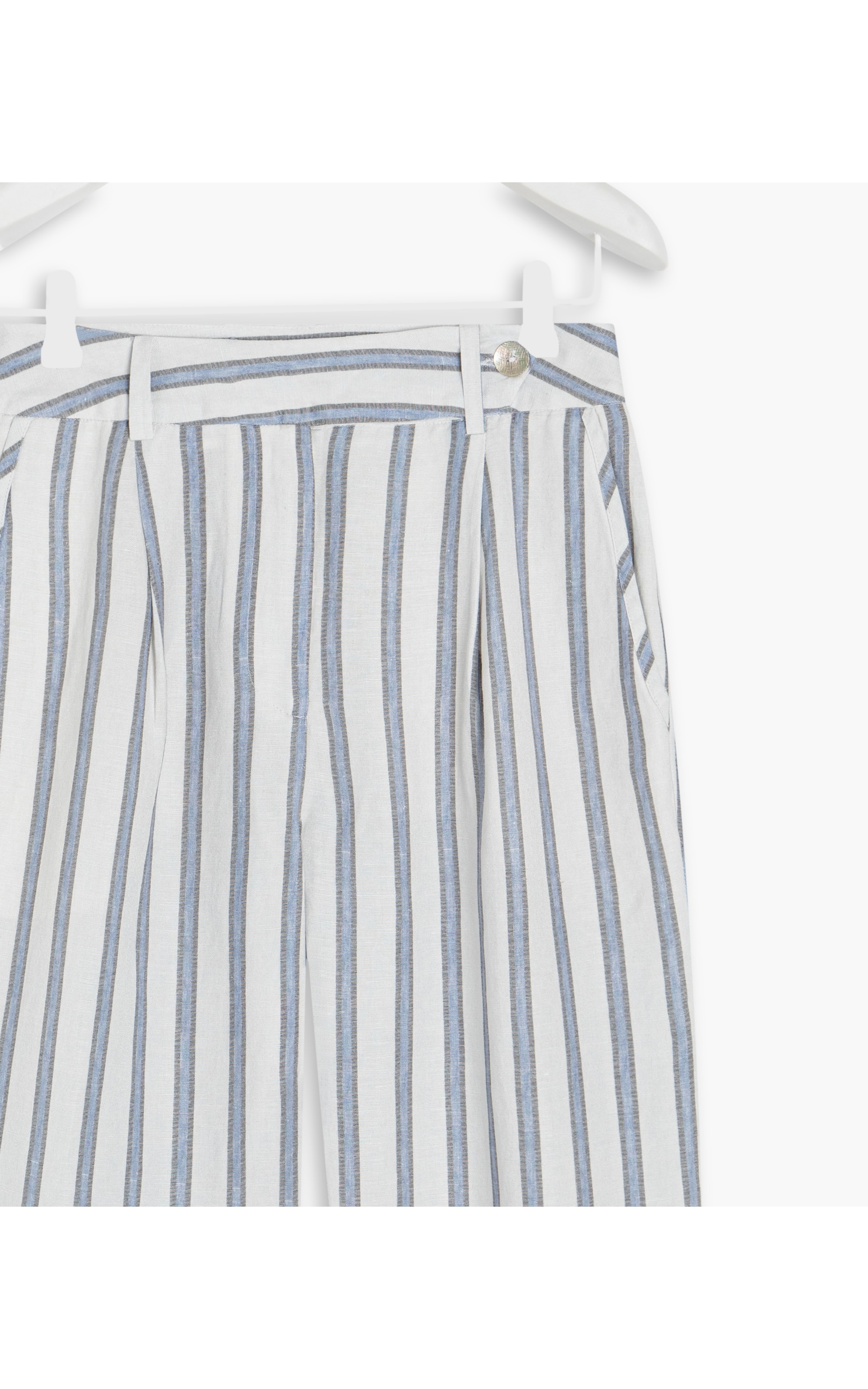 Calça Linho Nori  Striped Azul Chofer