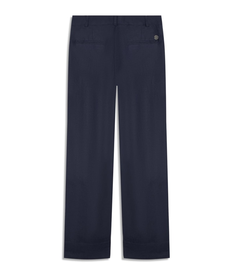 Calça Linho  Reta Dark Navy