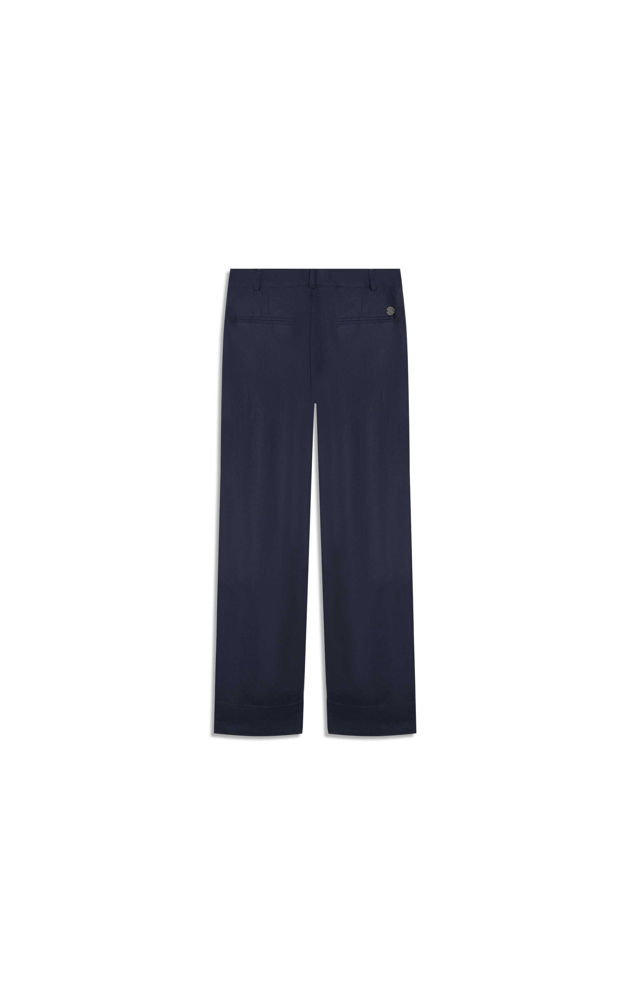 Calça Linho  Reta Dark Navy