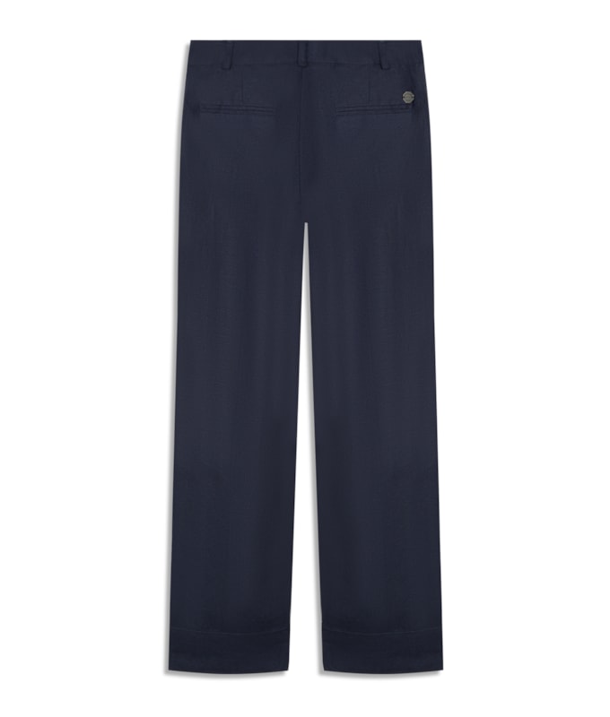 Calça Linho  Reta Dark Navy