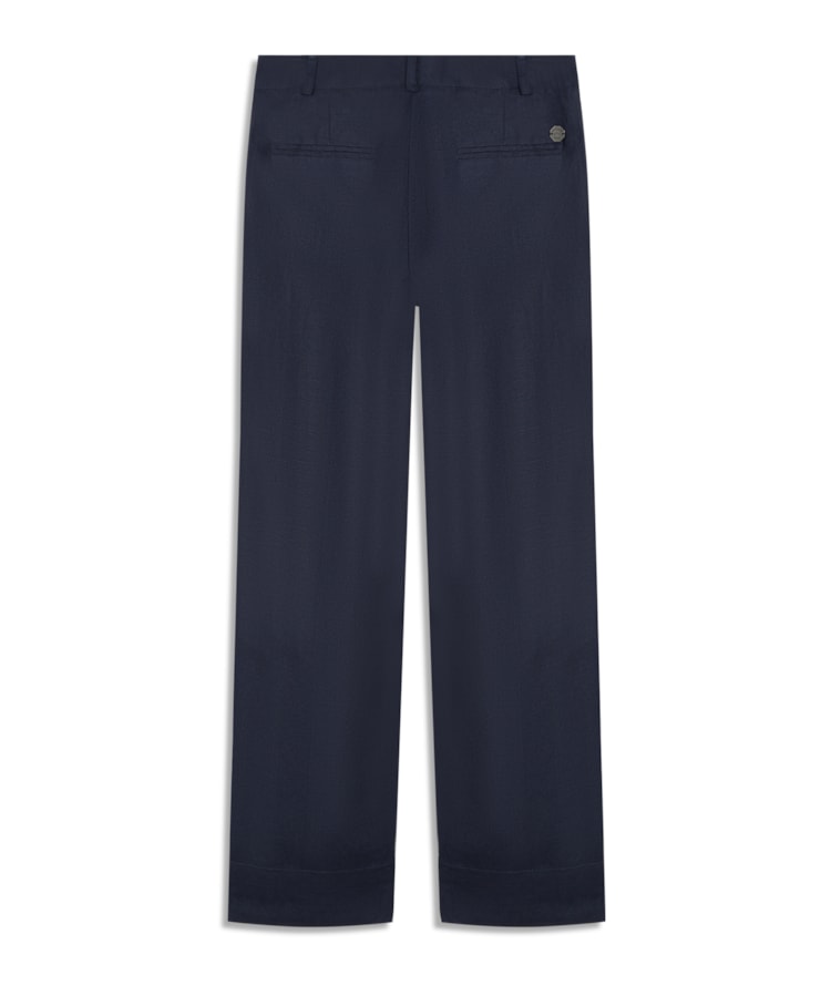 Calça Linho  Reta Dark Navy
