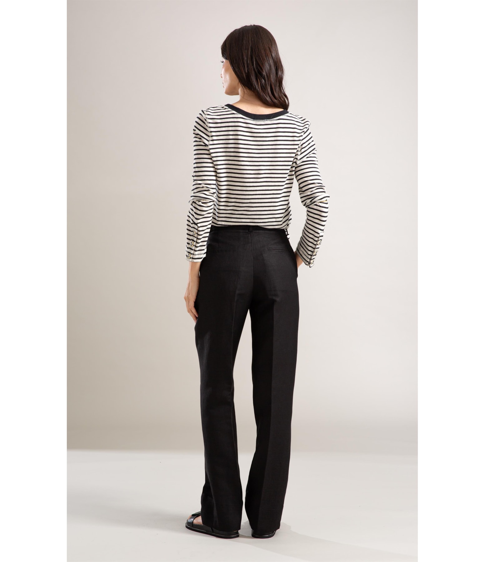 Calça Linho  Reta Preto