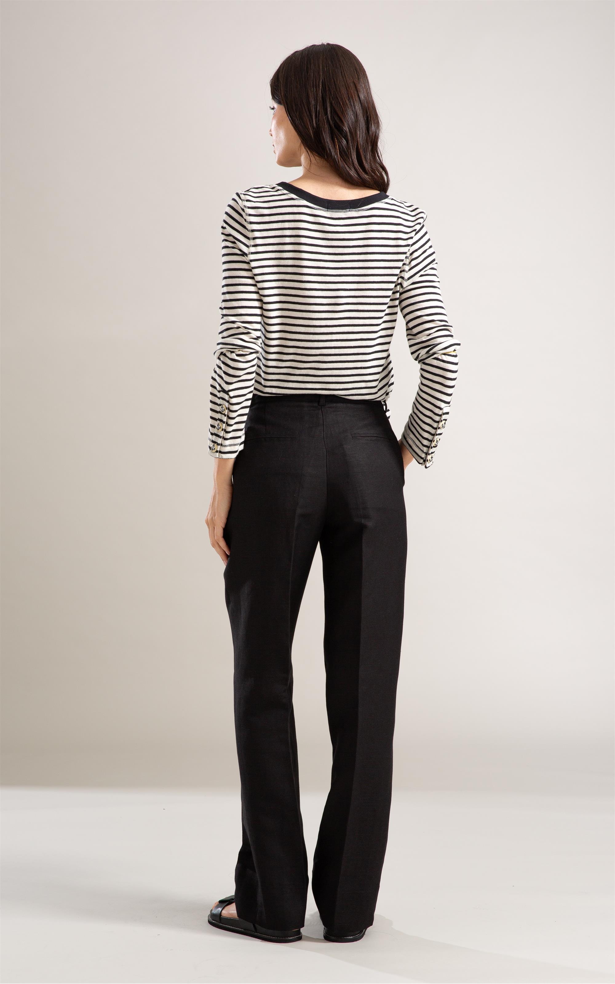 Calça Linho  Reta Preto