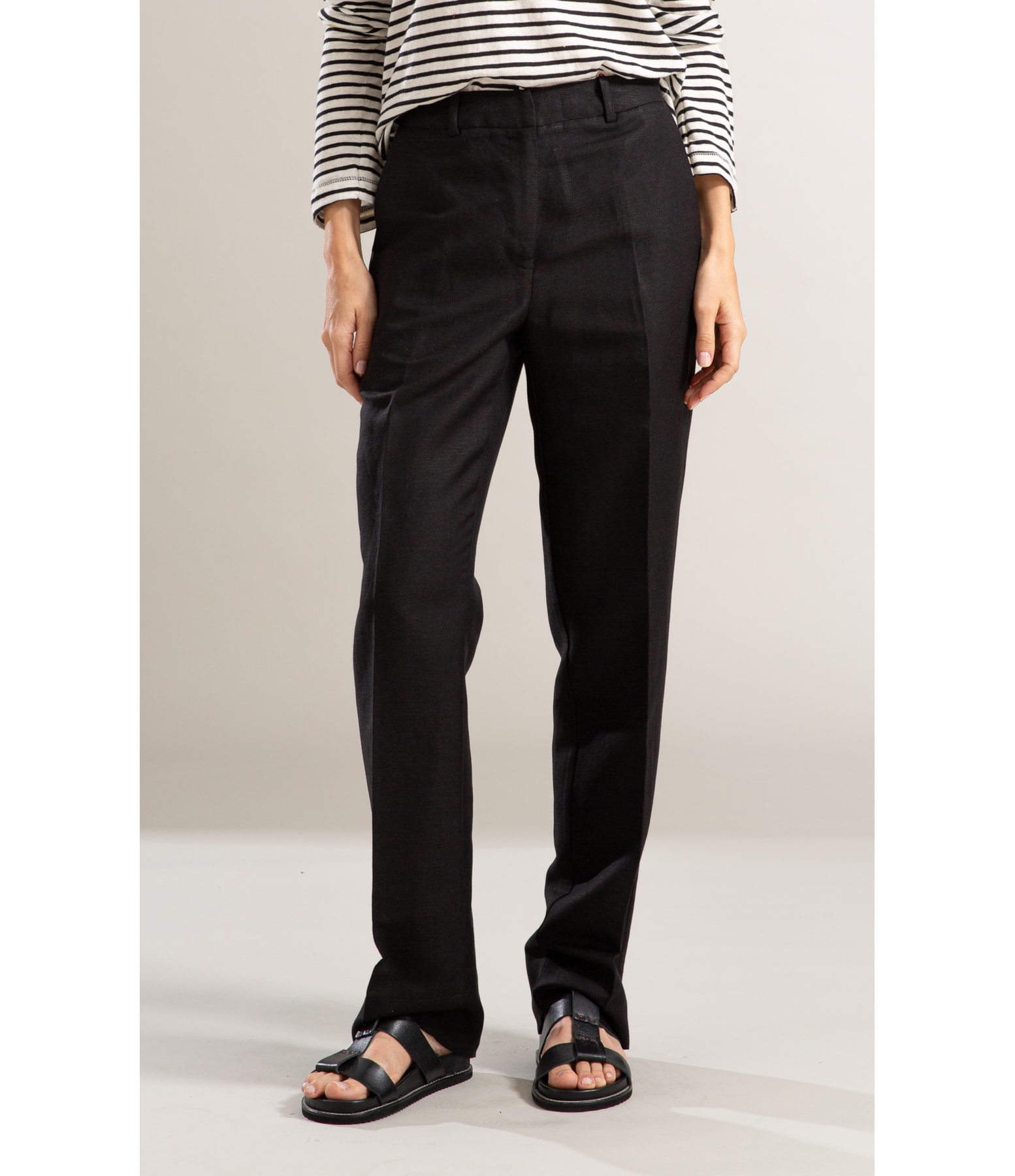 Calça Linho  Reta Preto