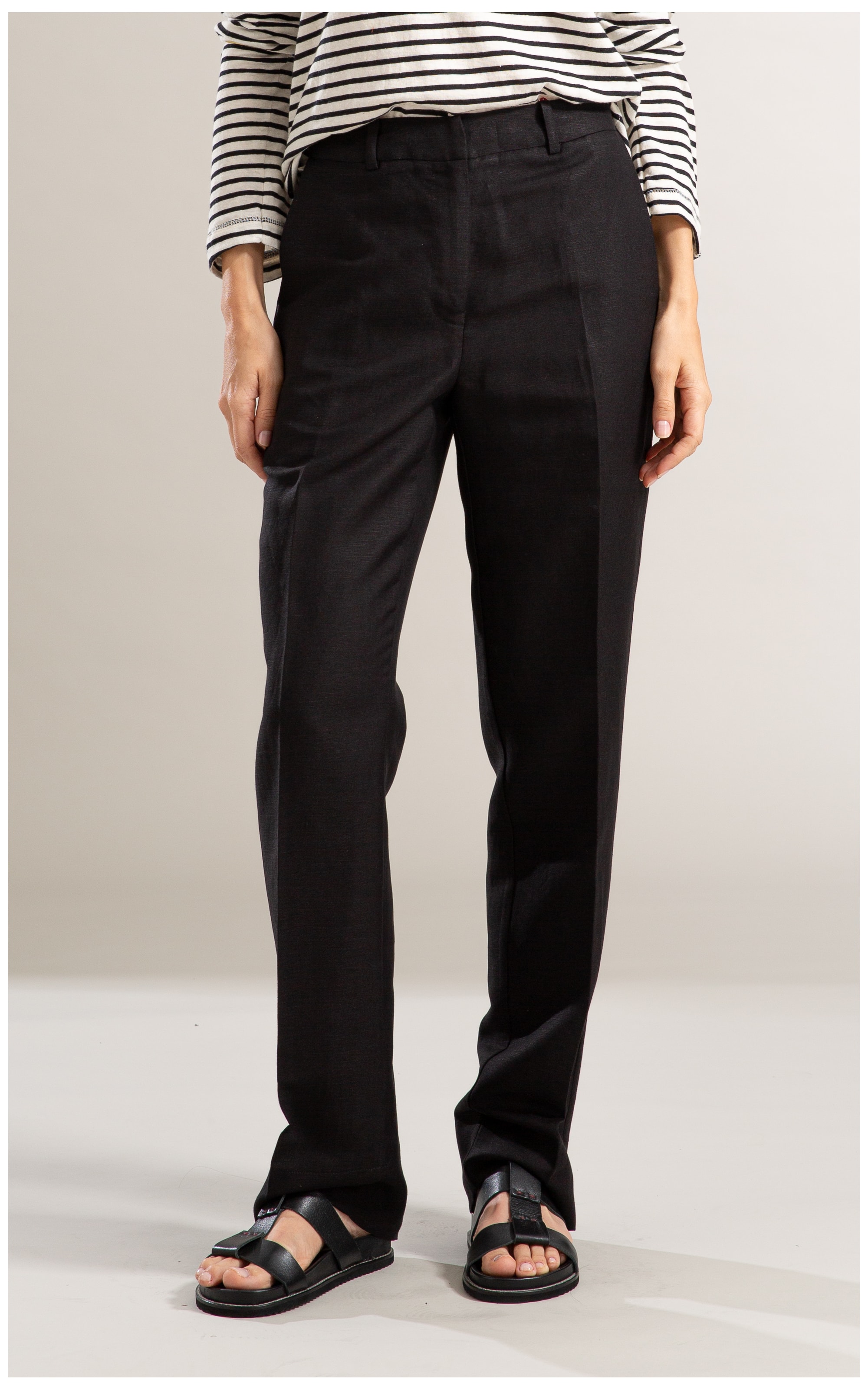 Calça Linho  Reta Preto