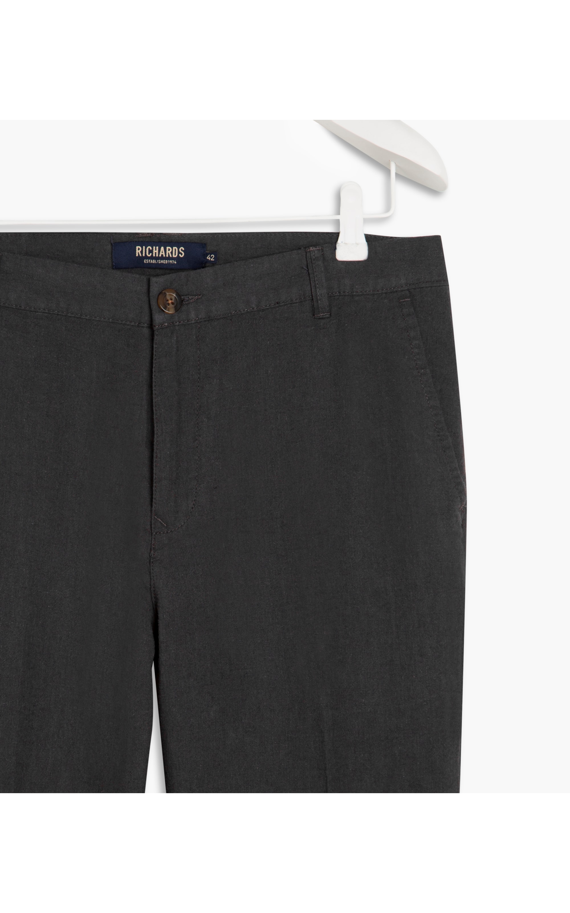 Calça Linho  Santiago Off Black
