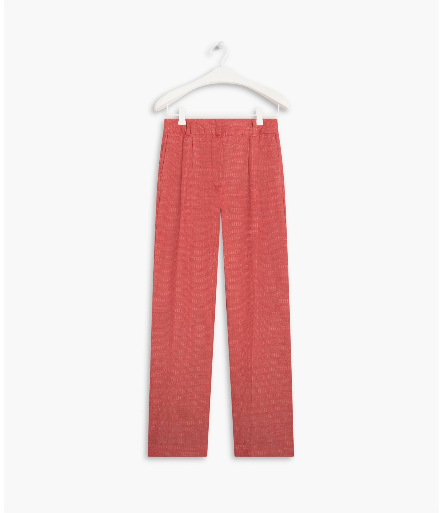 Calça Linho  Sena Stripe Vermelho