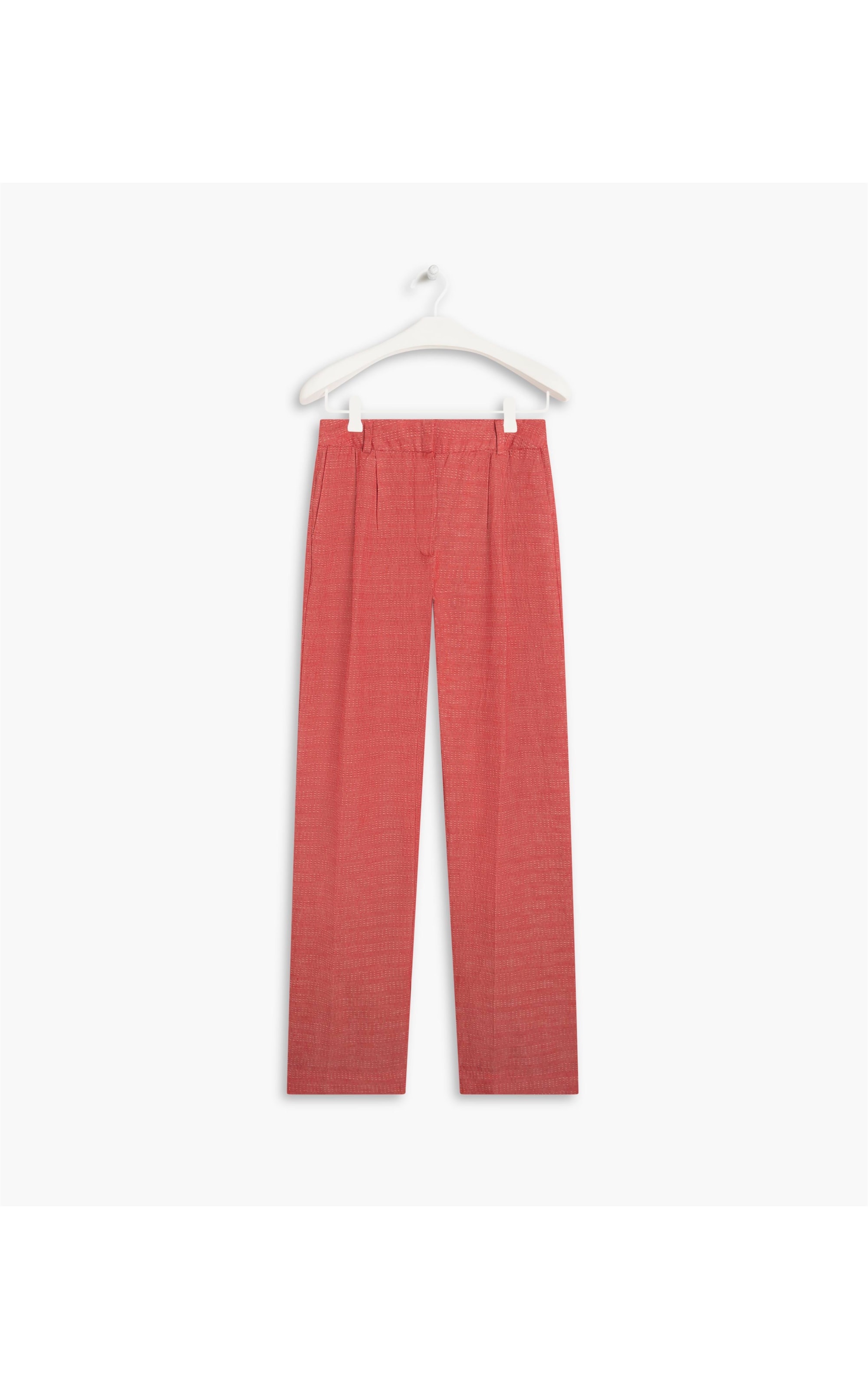 Calça Linho  Sena Stripe Vermelho