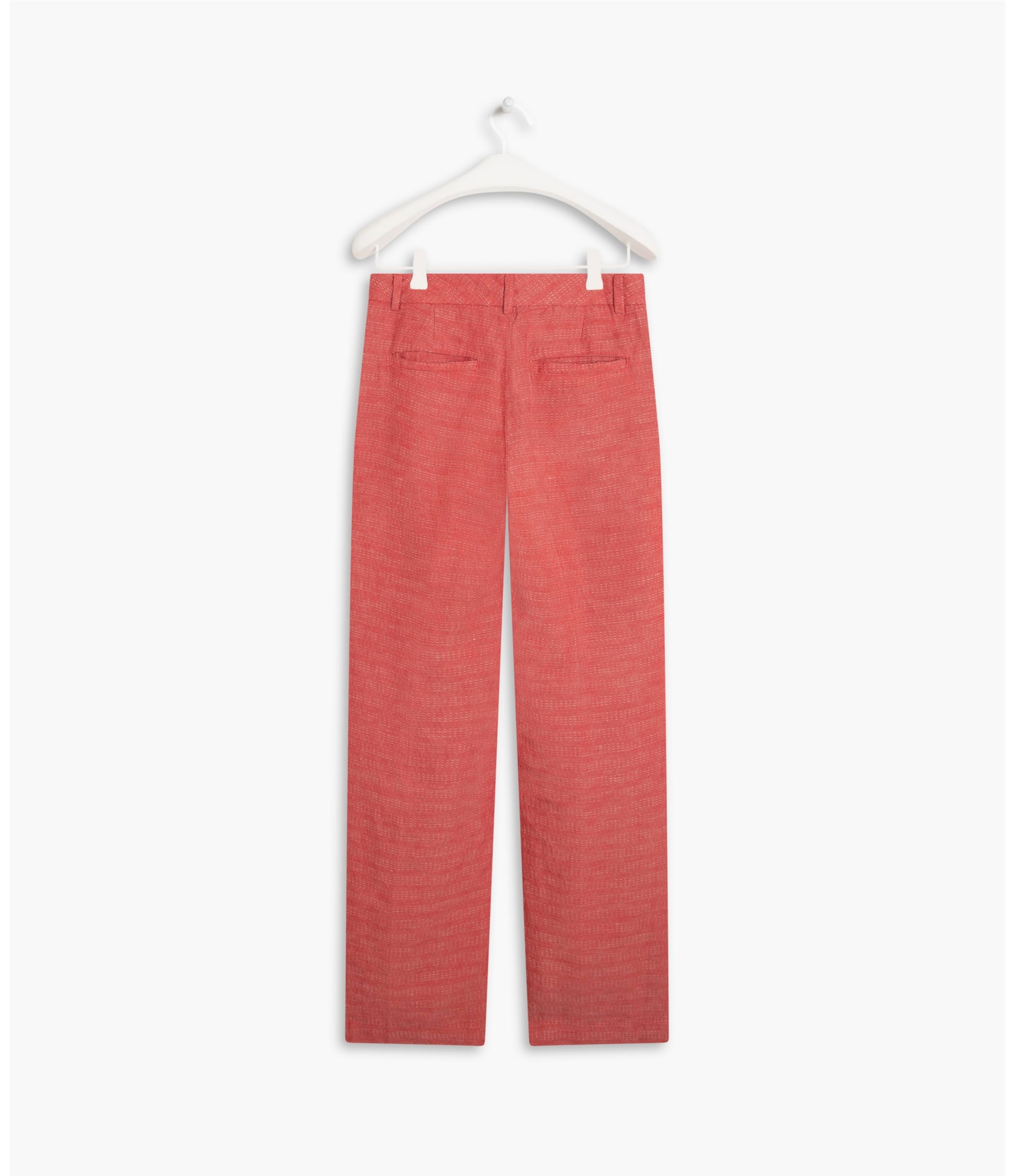 Calça Linho  Sena Stripe Vermelho