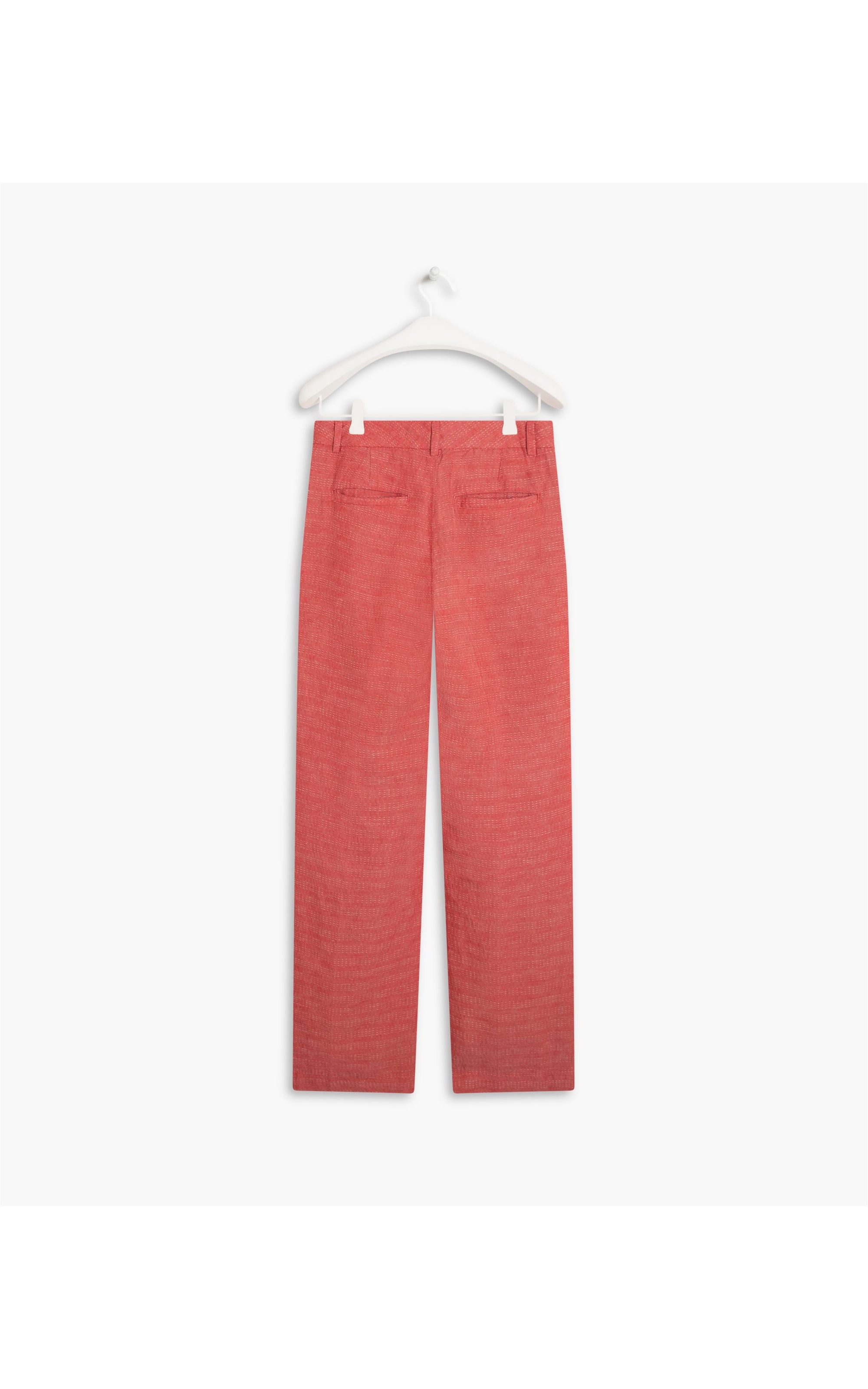 Calça Linho  Sena Stripe Vermelho