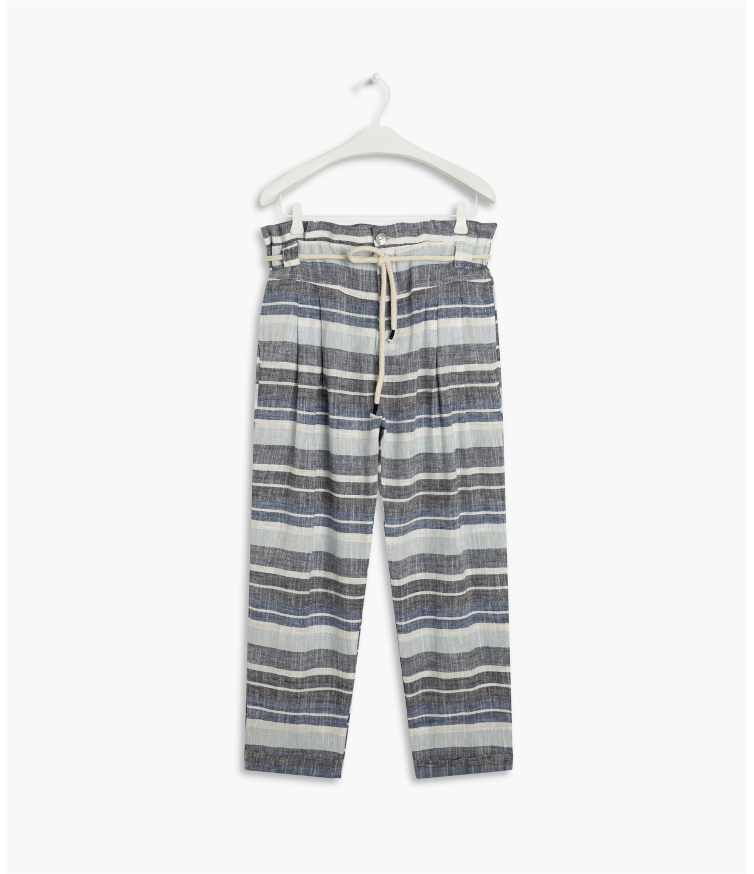 Calça Linho  Sofia Sunny Stripe Azul Bic