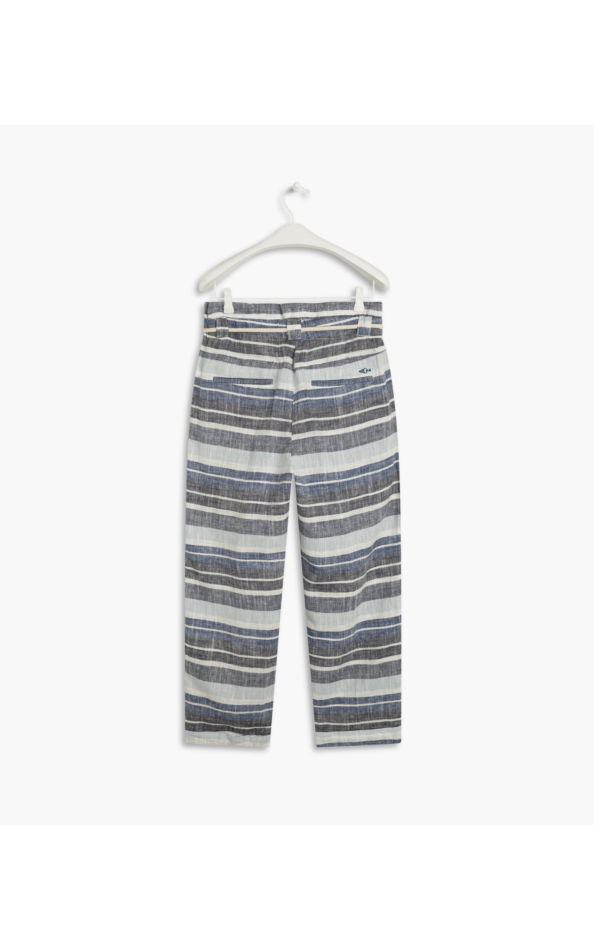 Calça Linho  Sofia Sunny Stripe Azul Bic