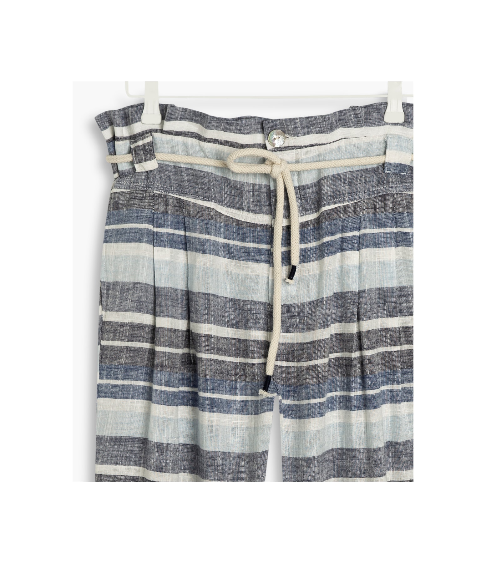 Calça Linho  Sofia Sunny Stripe Azul Bic