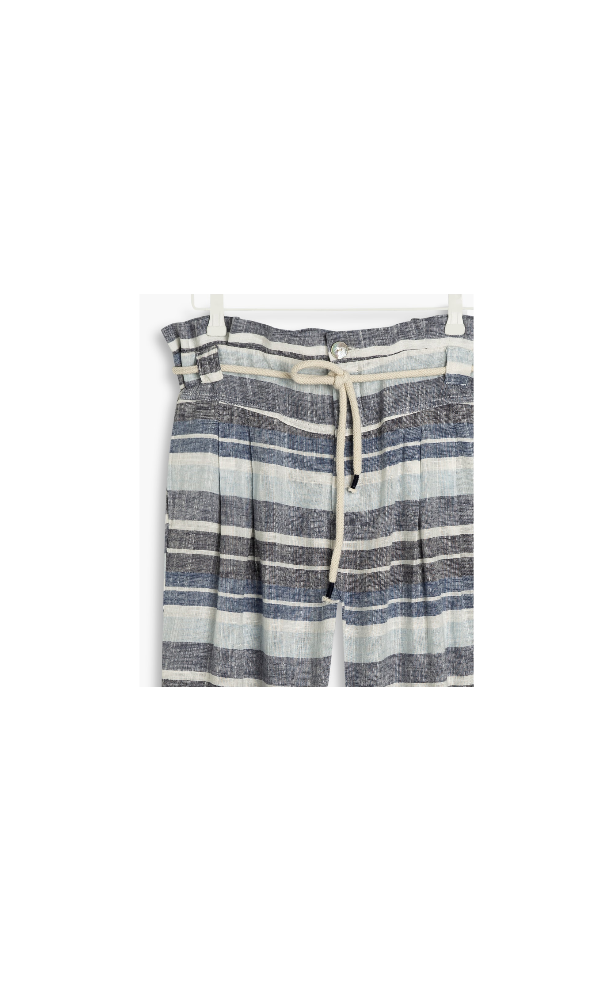 Calça Linho  Sofia Sunny Stripe Azul Bic