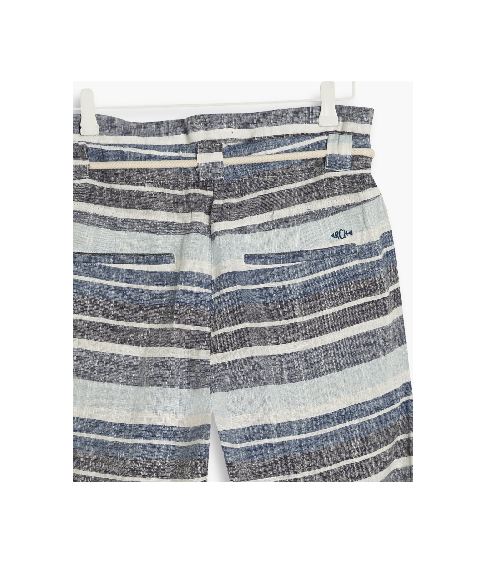 Calça Linho  Sofia Sunny Stripe Azul Bic