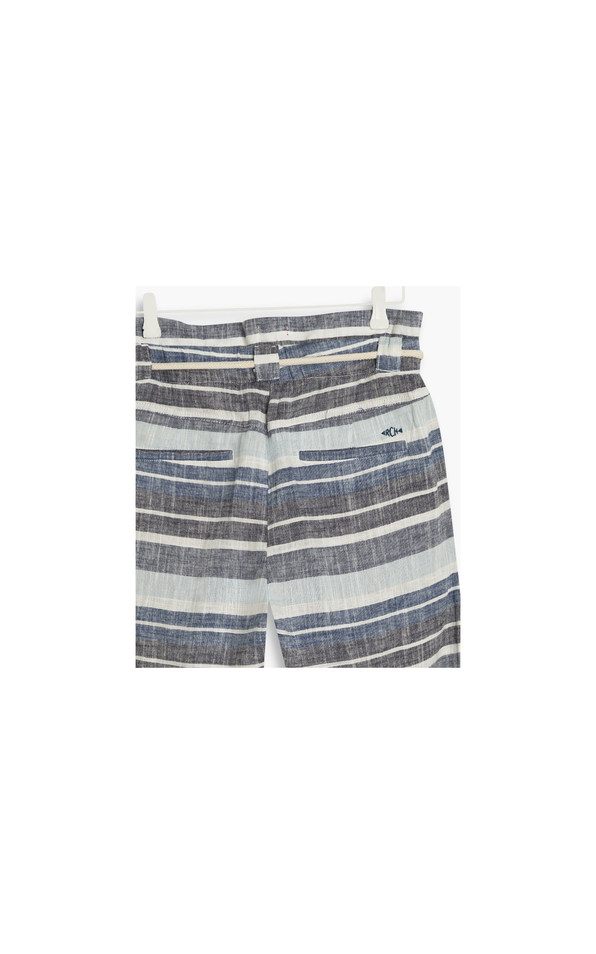 Calça Linho  Sofia Sunny Stripe Azul Bic