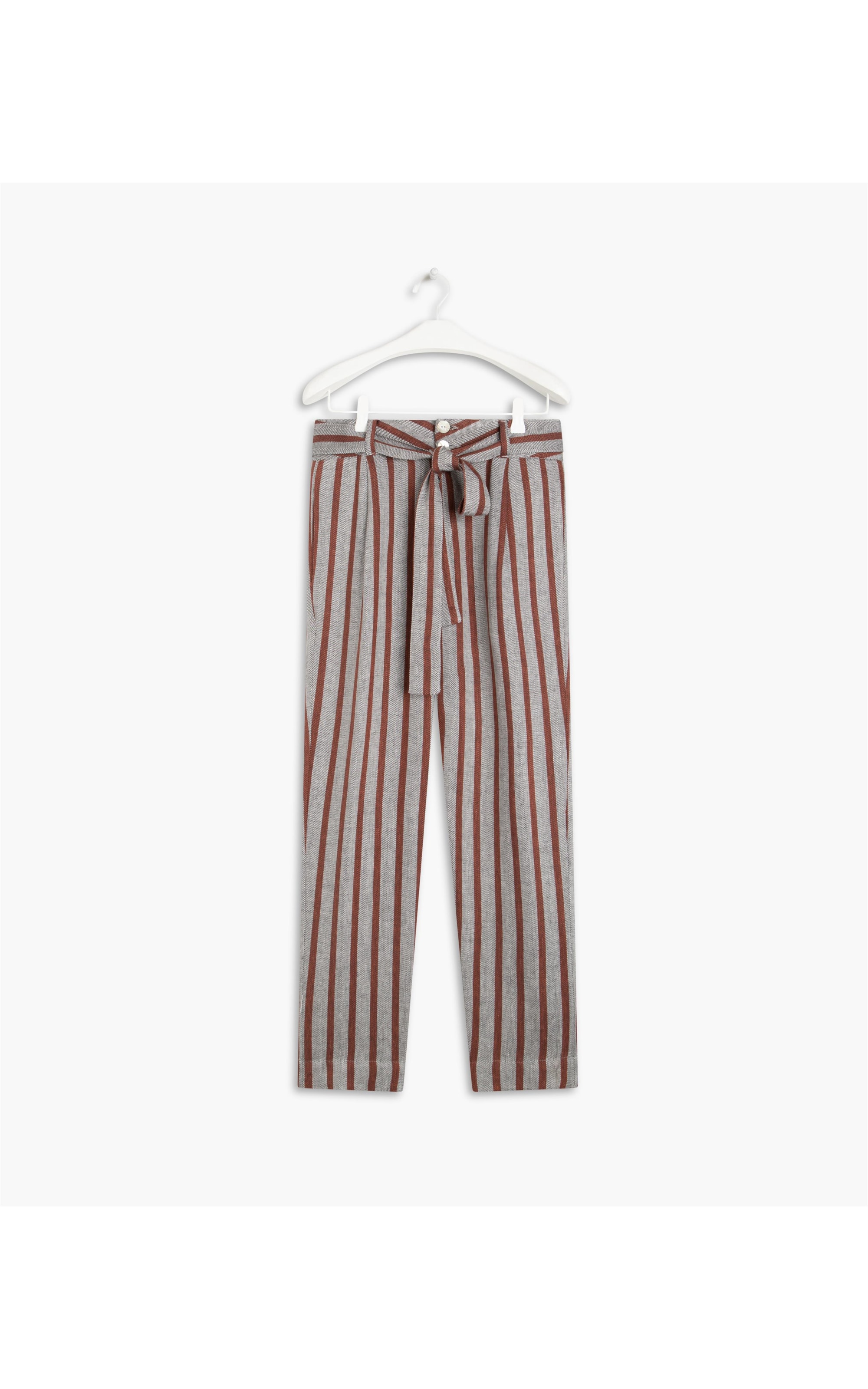 Calça Linho  Stone Chevron  Ft  Terra