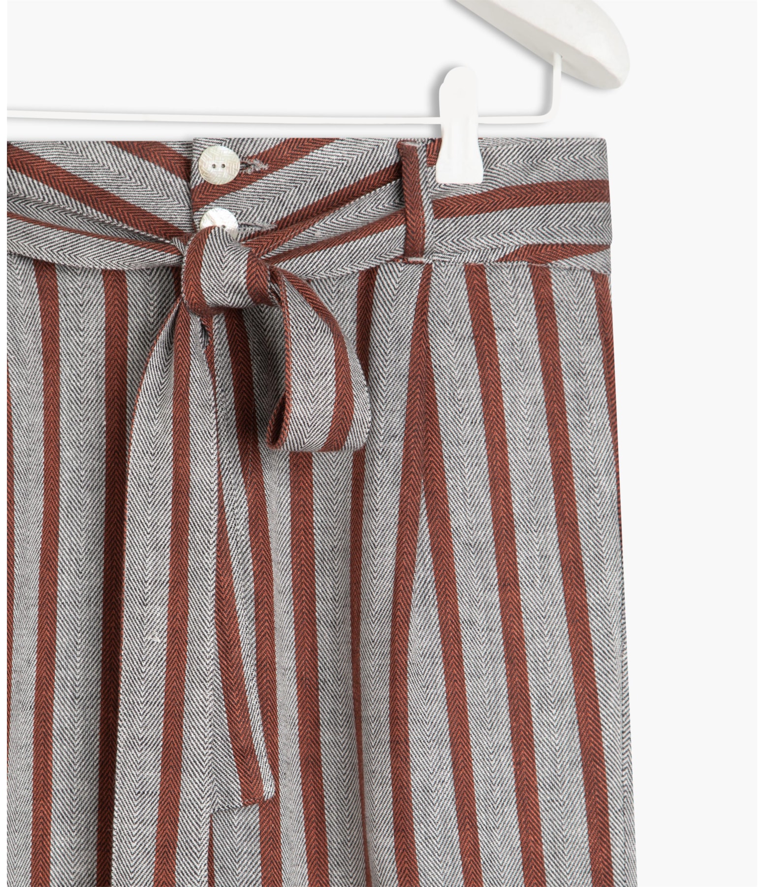 Calça Linho  Stone Chevron  Ft  Terra