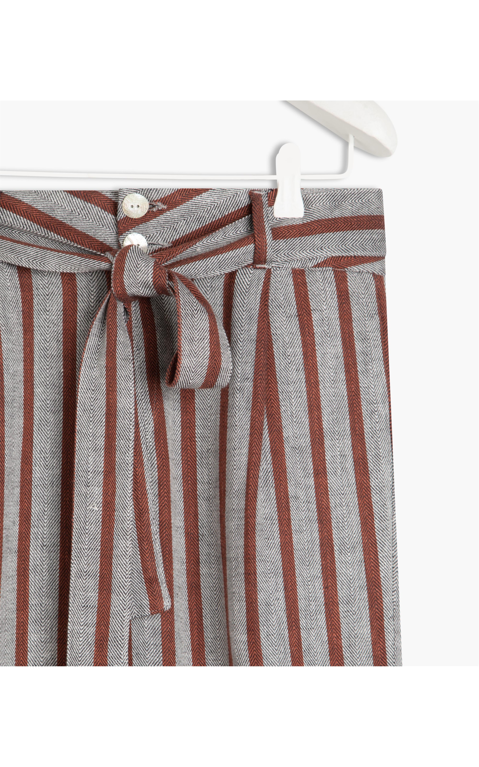 Calça Linho  Stone Chevron  Ft  Terra