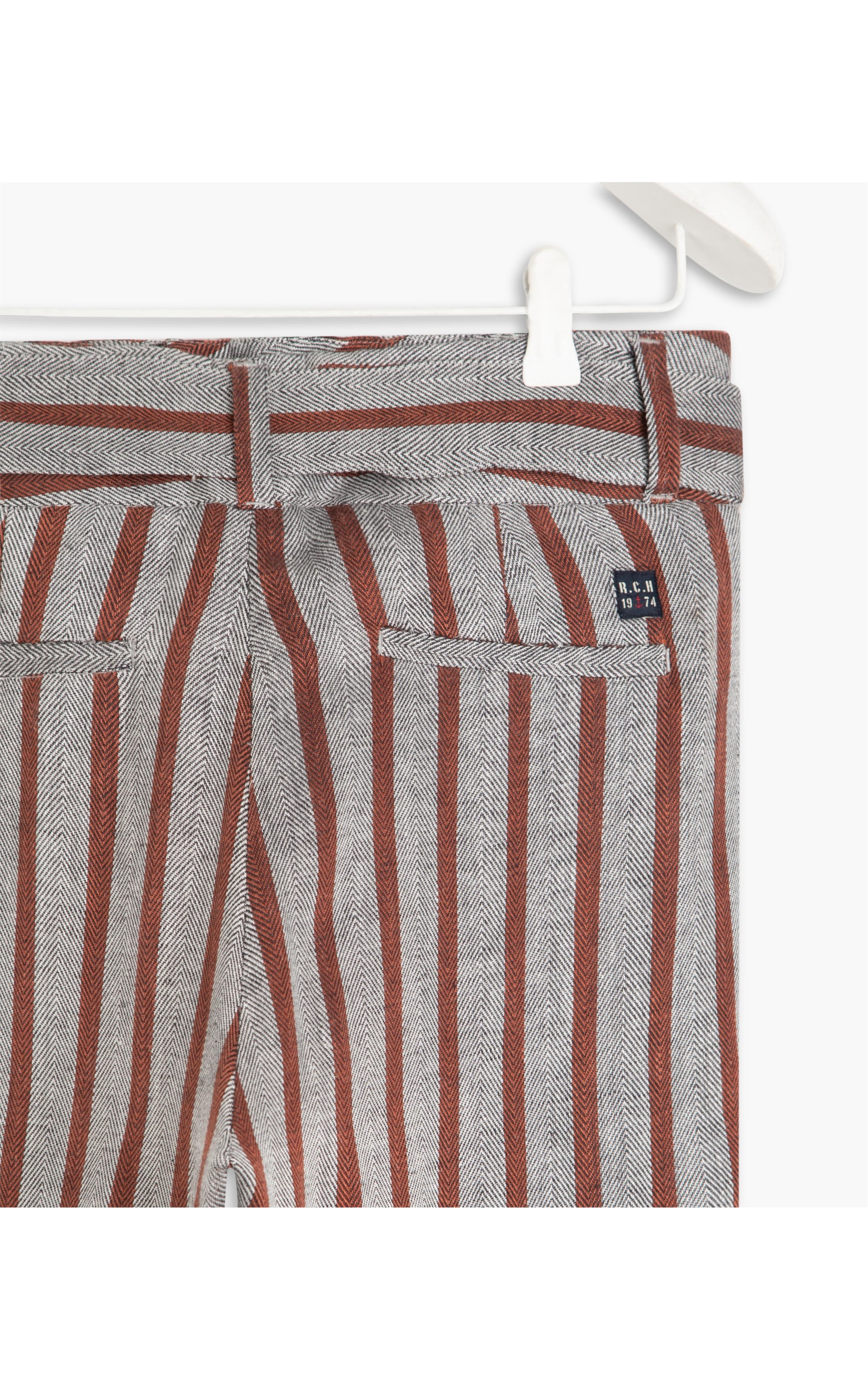 Calça Linho  Stone Chevron  Ft  Terra