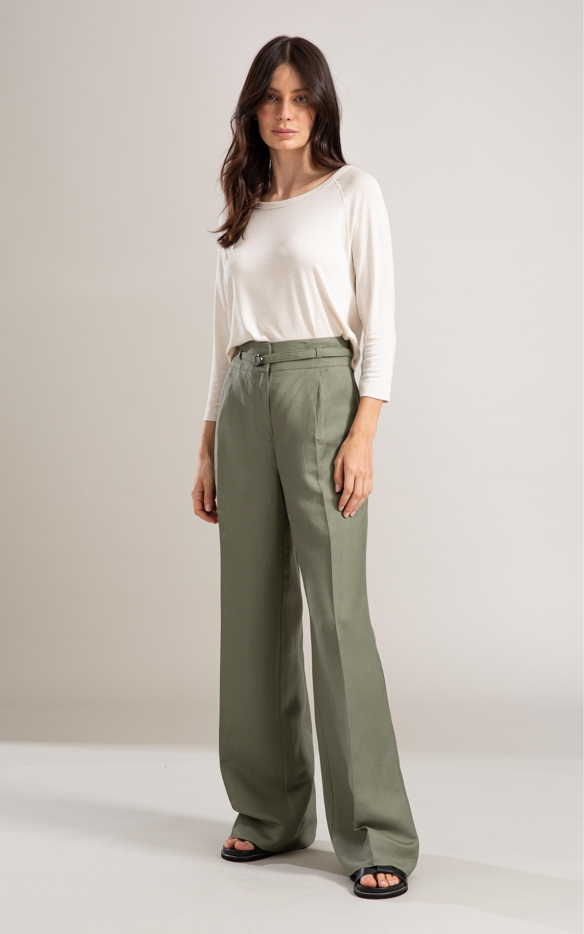 Calça Linho  Tarsila Verde Militar