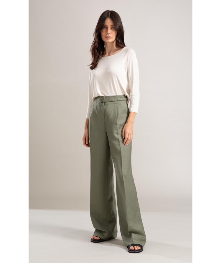 Calça Linho  Tarsila Verde Militar