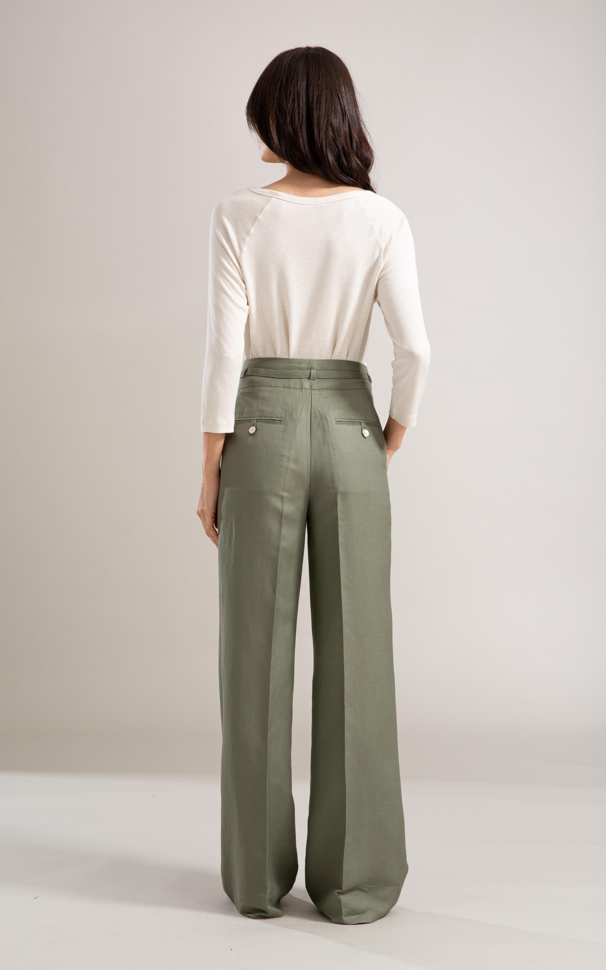 Calça Linho  Tarsila Verde Militar