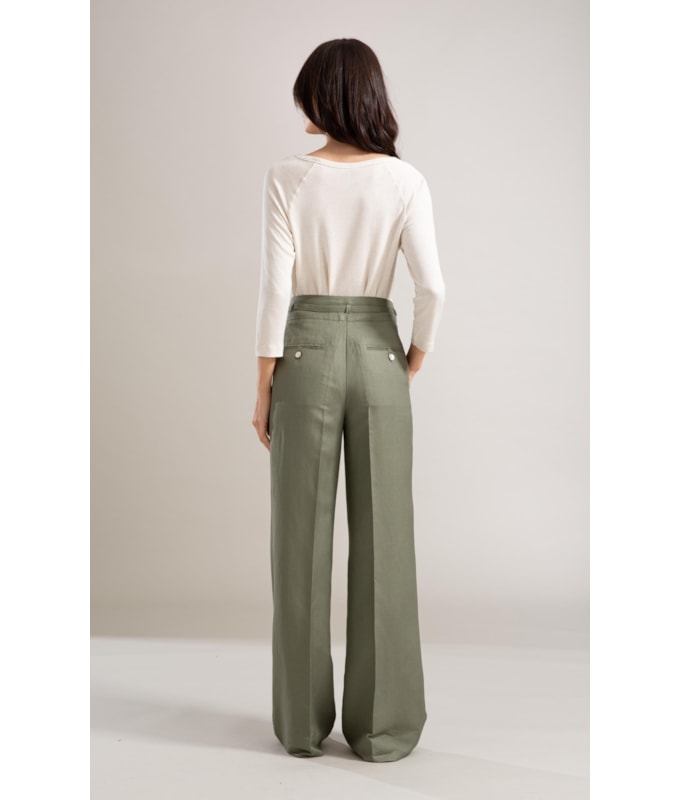 Calça Linho  Tarsila Verde Militar