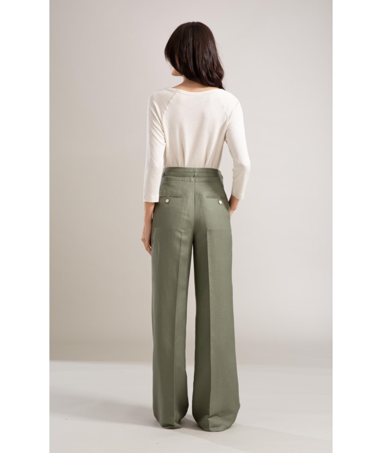 Calça Linho  Tarsila Verde Militar