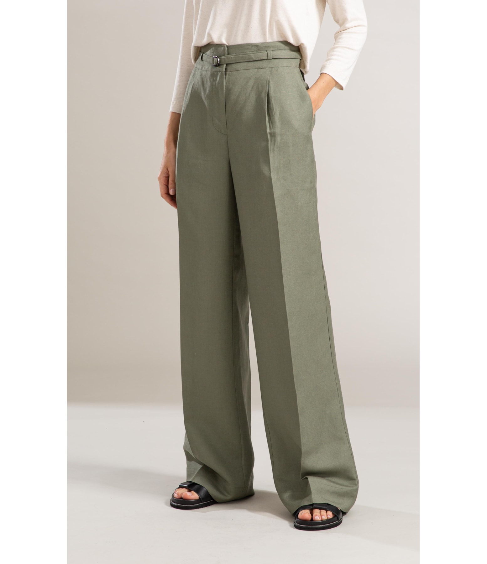 Calça Linho  Tarsila Verde Militar