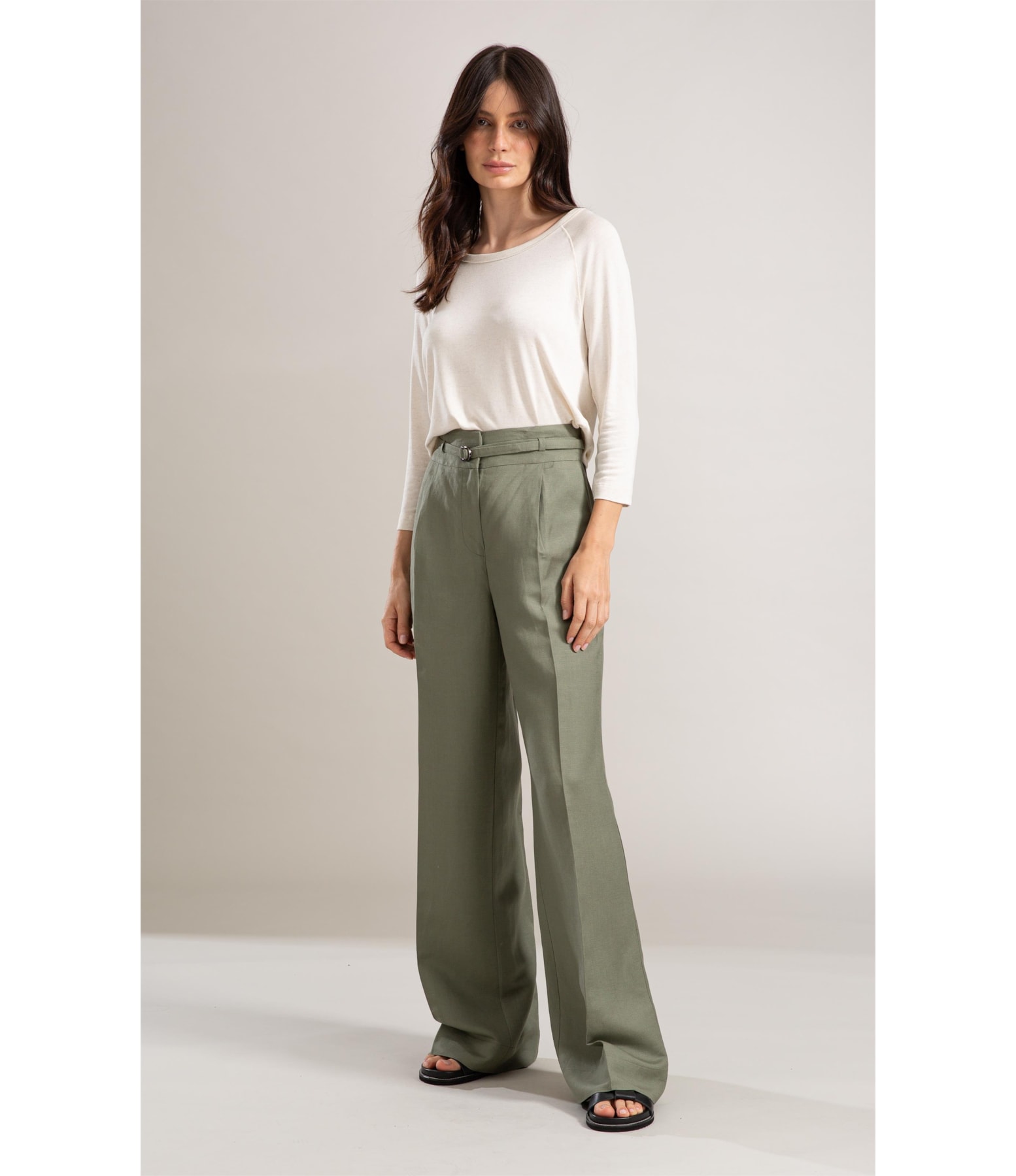 Calça Linho  Tarsila Verde Militar