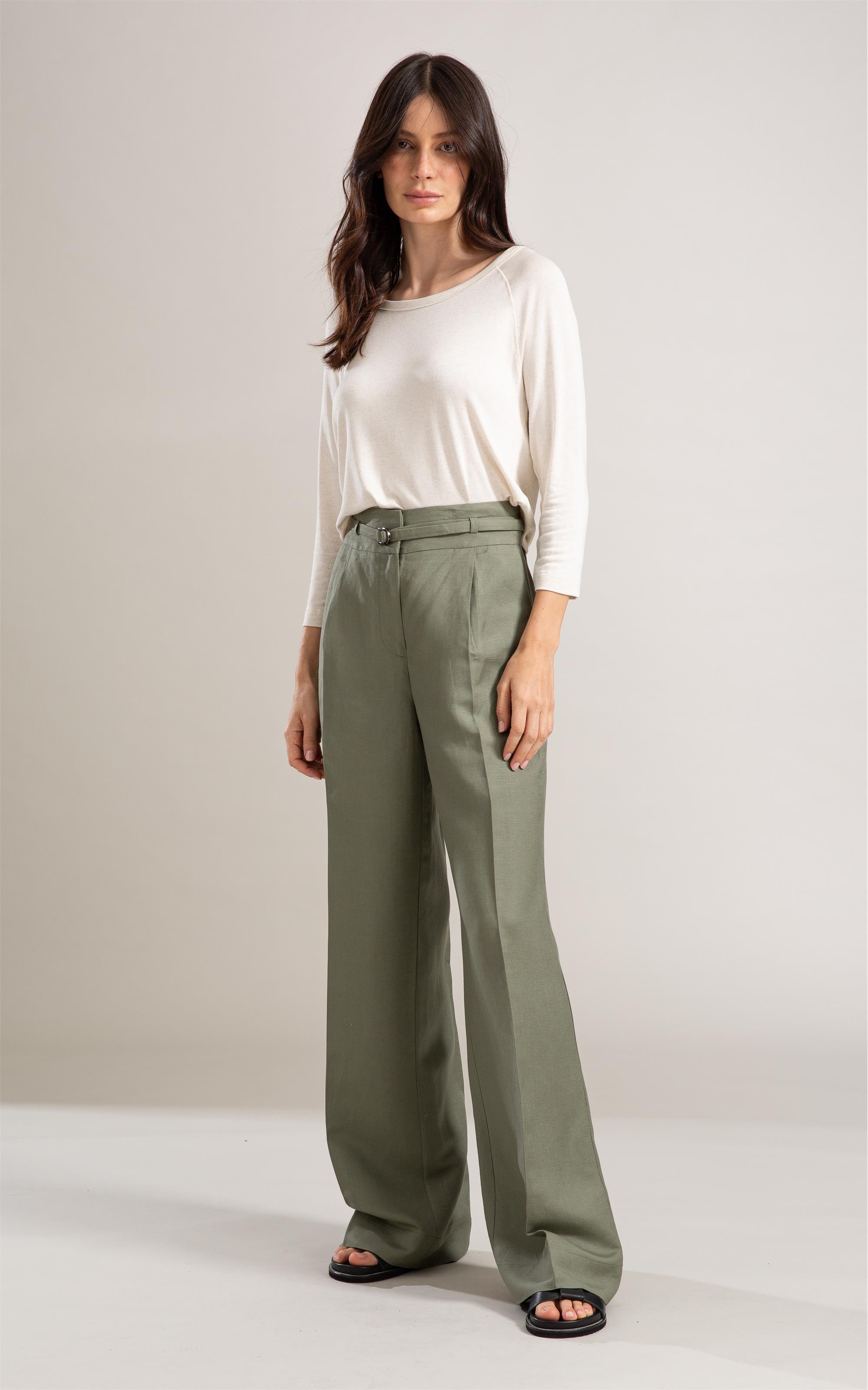 Calça Linho  Tarsila Verde Militar