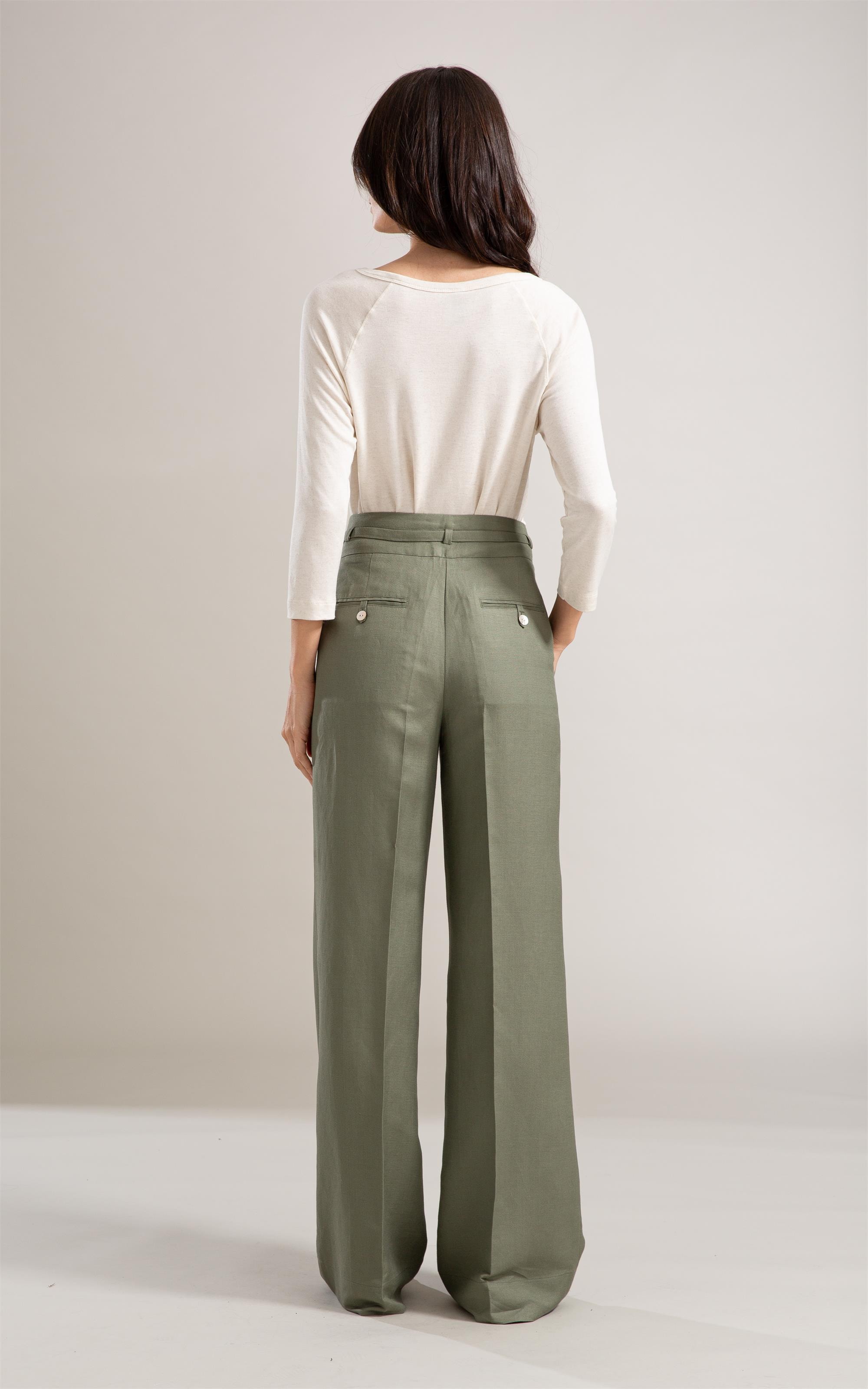 Calça Linho  Tarsila Verde Militar