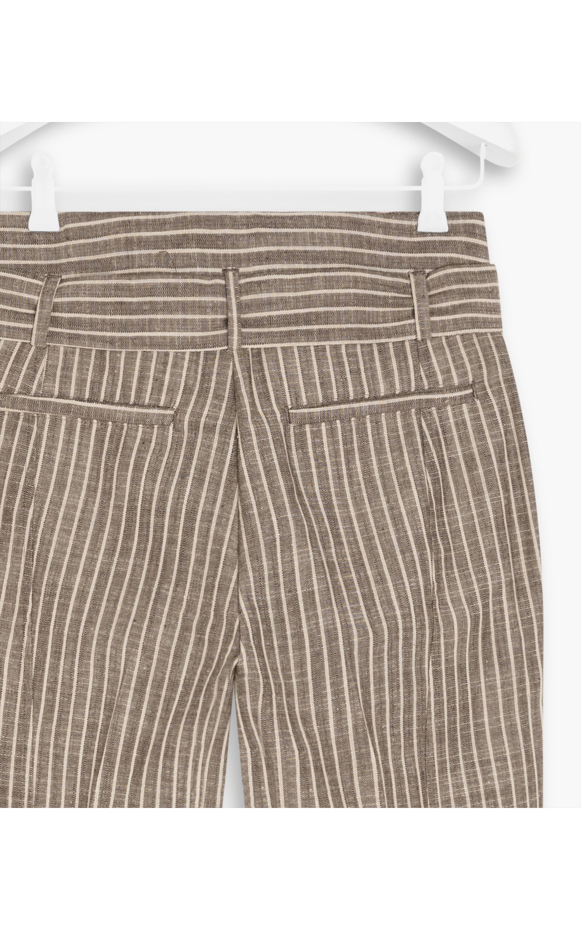 Calça Linho  Zaria Stripe  Ft Marrom