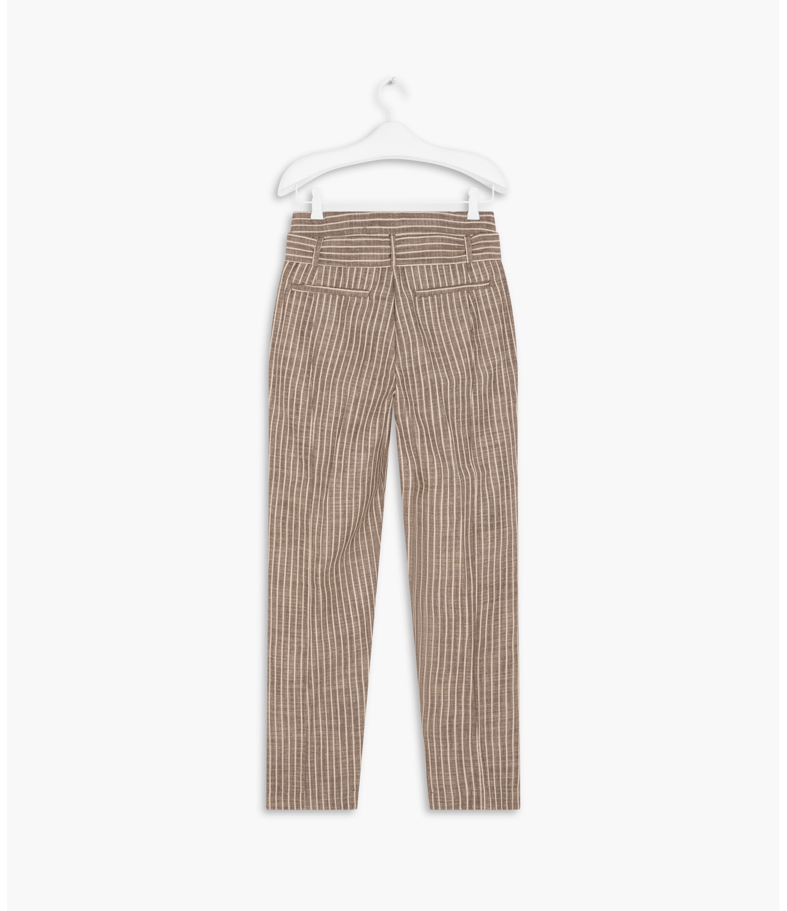 Calça Linho  Zaria Stripe  Ft Marrom