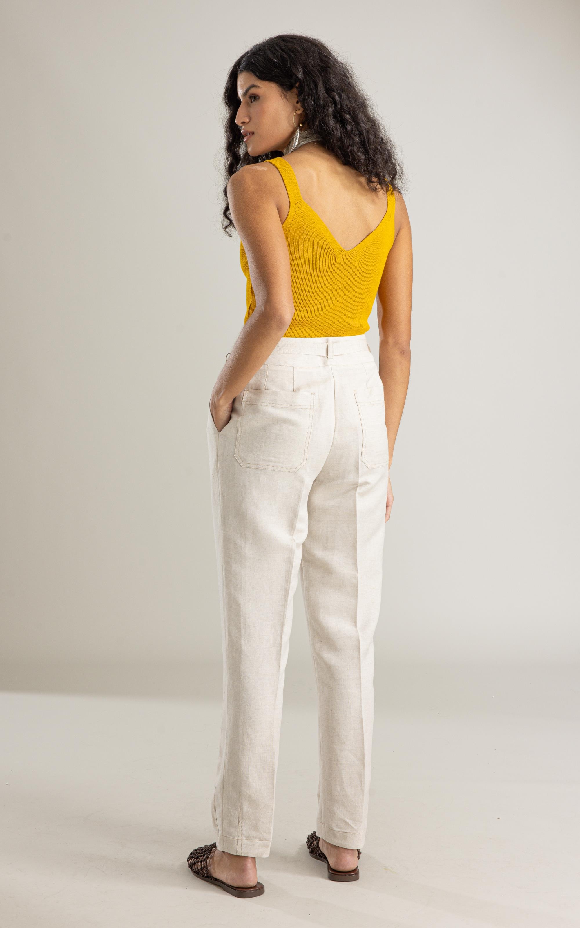 Calca Magnus Basic Fit Linho Blend Areia