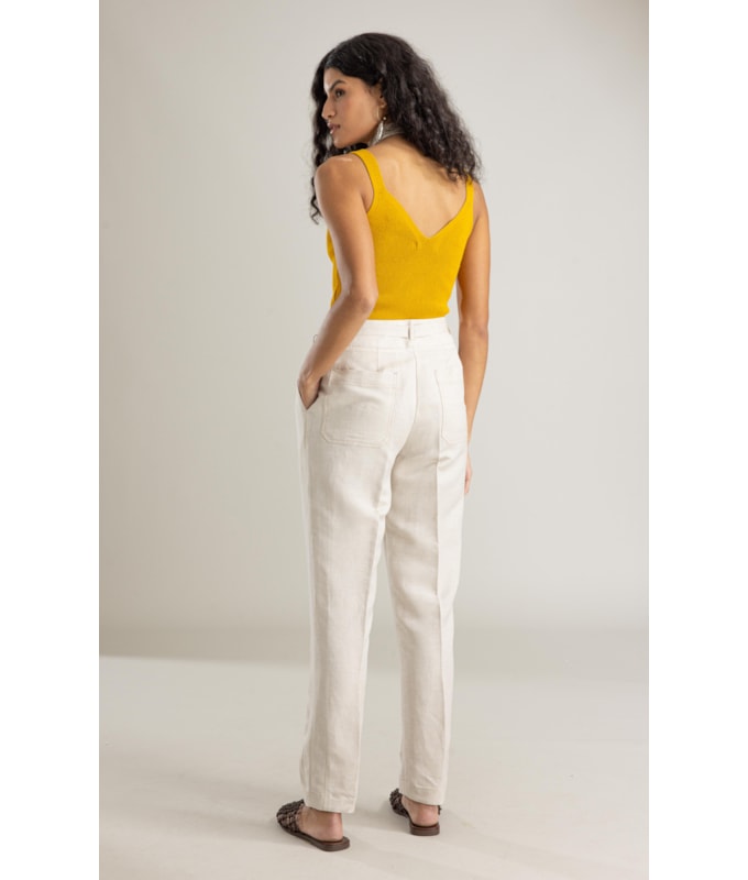 Calca Magnus Basic Fit Linho Blend Areia