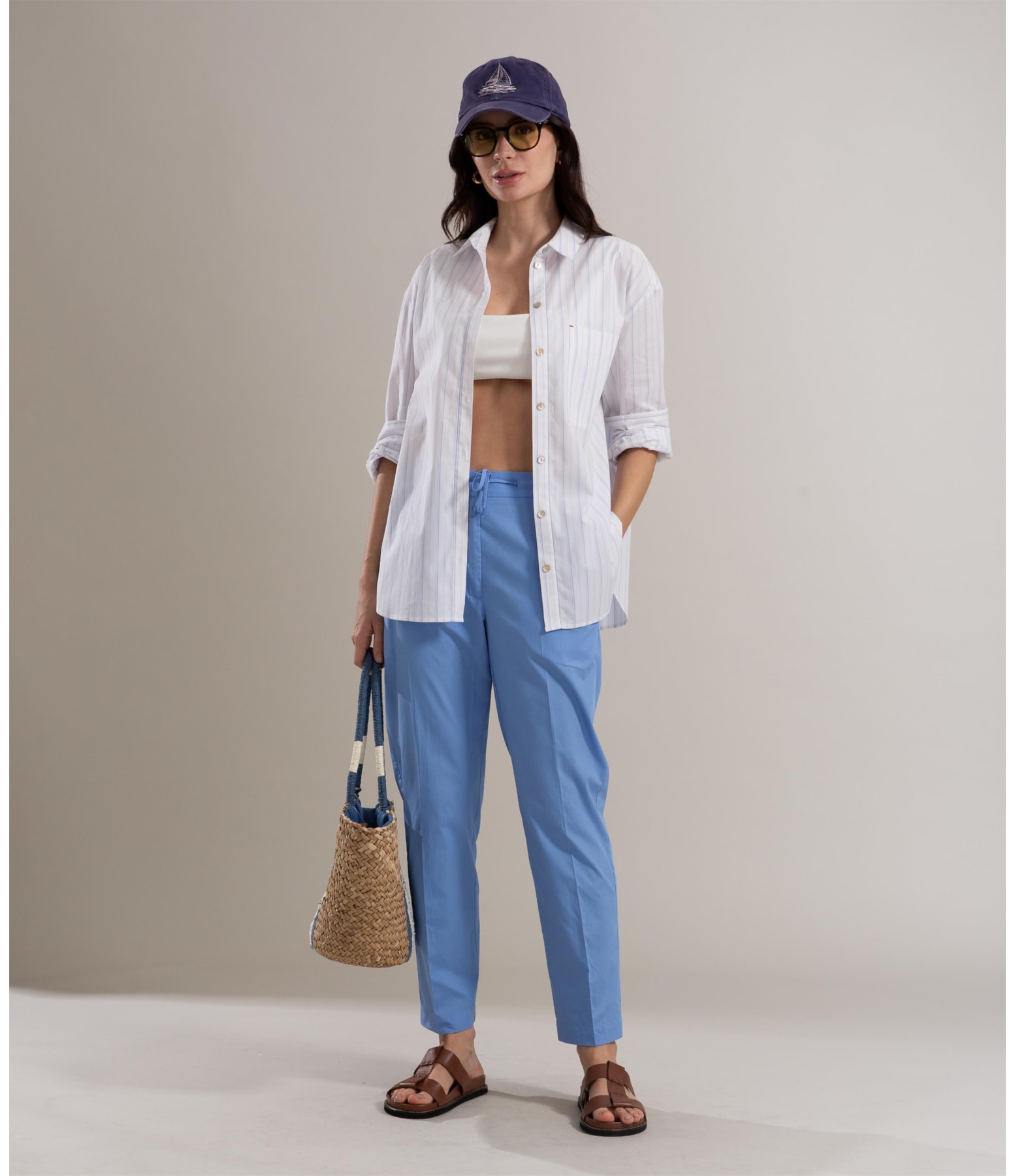 Calça Malta Algodao Azul Pervante