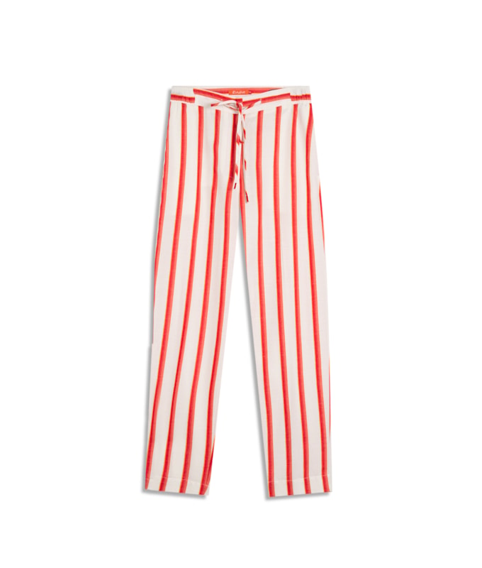 Calça Malta Listras Jacquard Coral