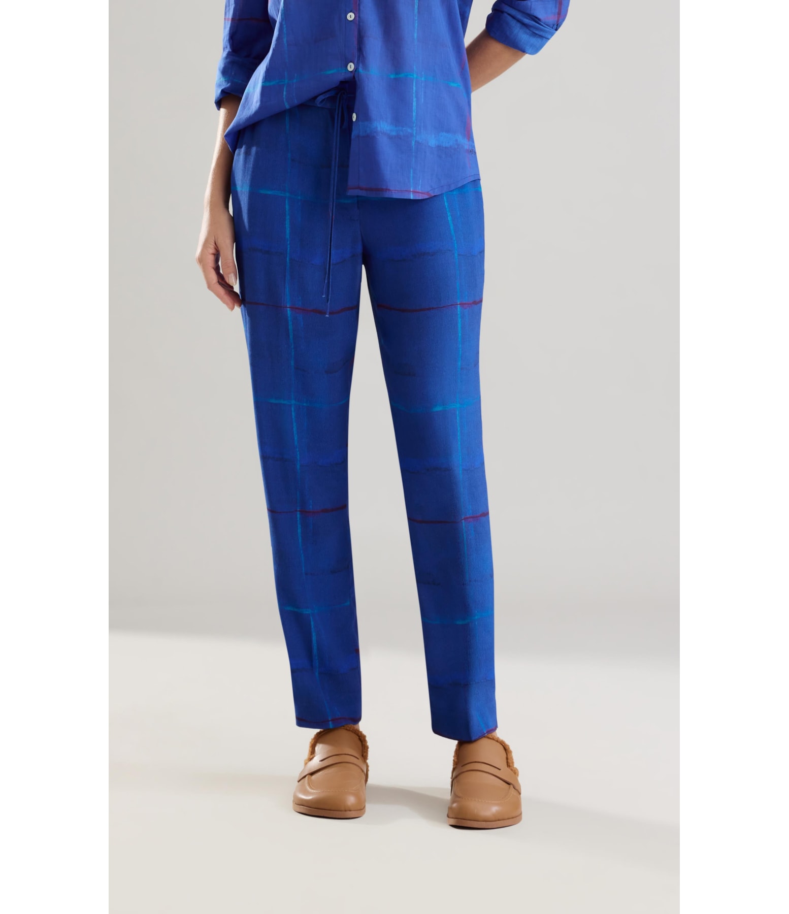 Calça Malta Xadrez Acqua Royal