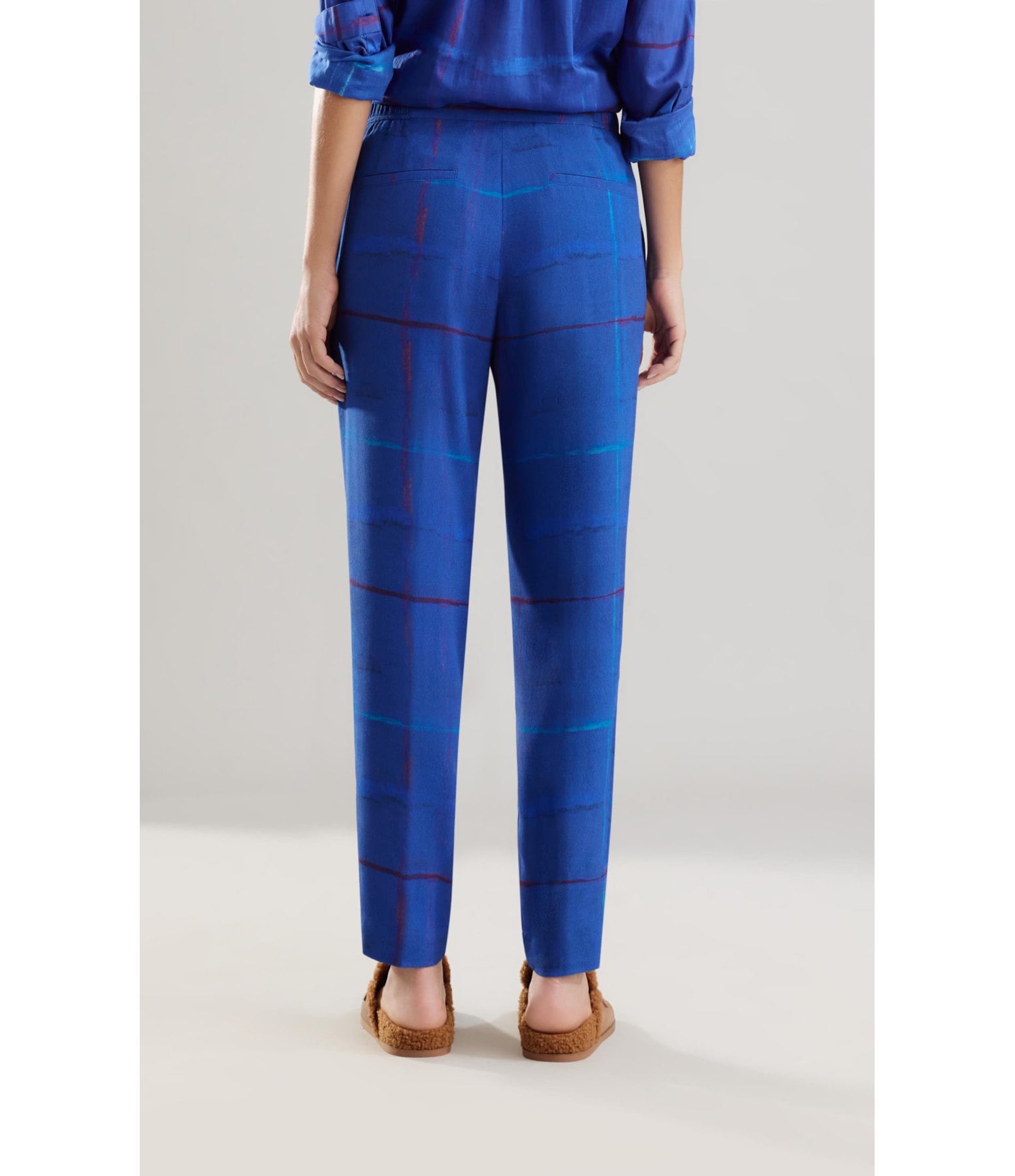 Calça Malta Xadrez Acqua Royal