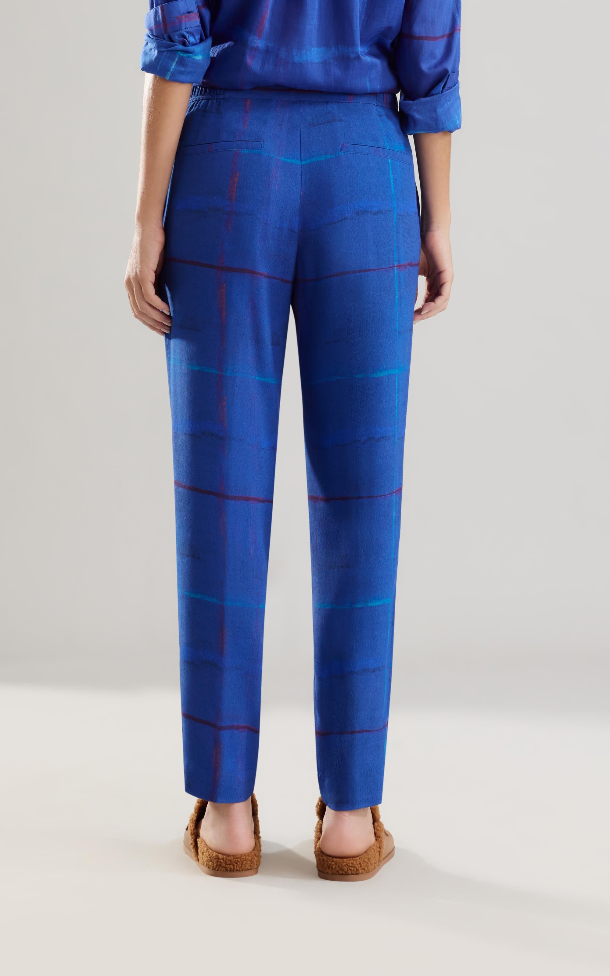 Calça Malta Xadrez Acqua Royal
