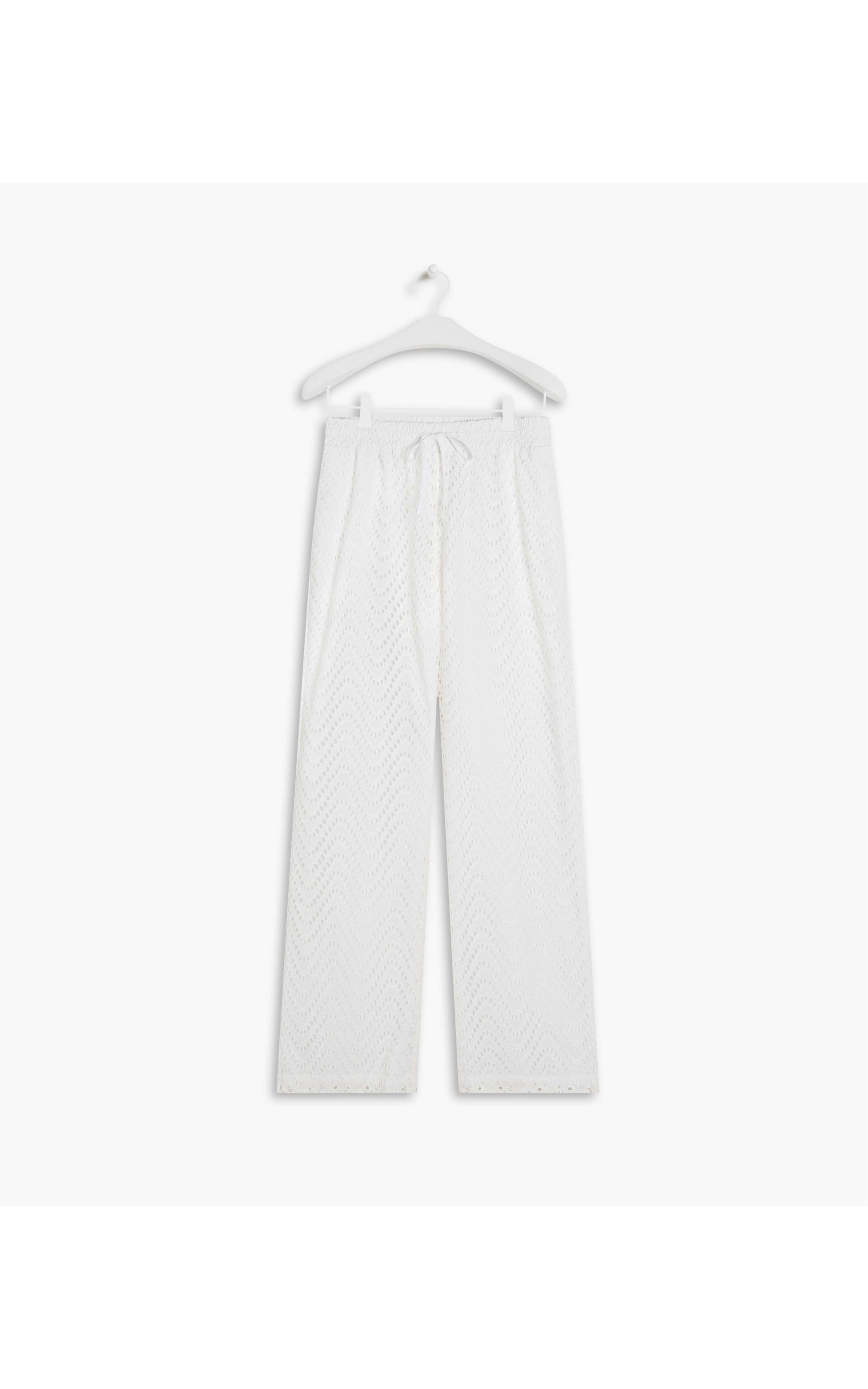  Calça Malu Laise Algodao Off White