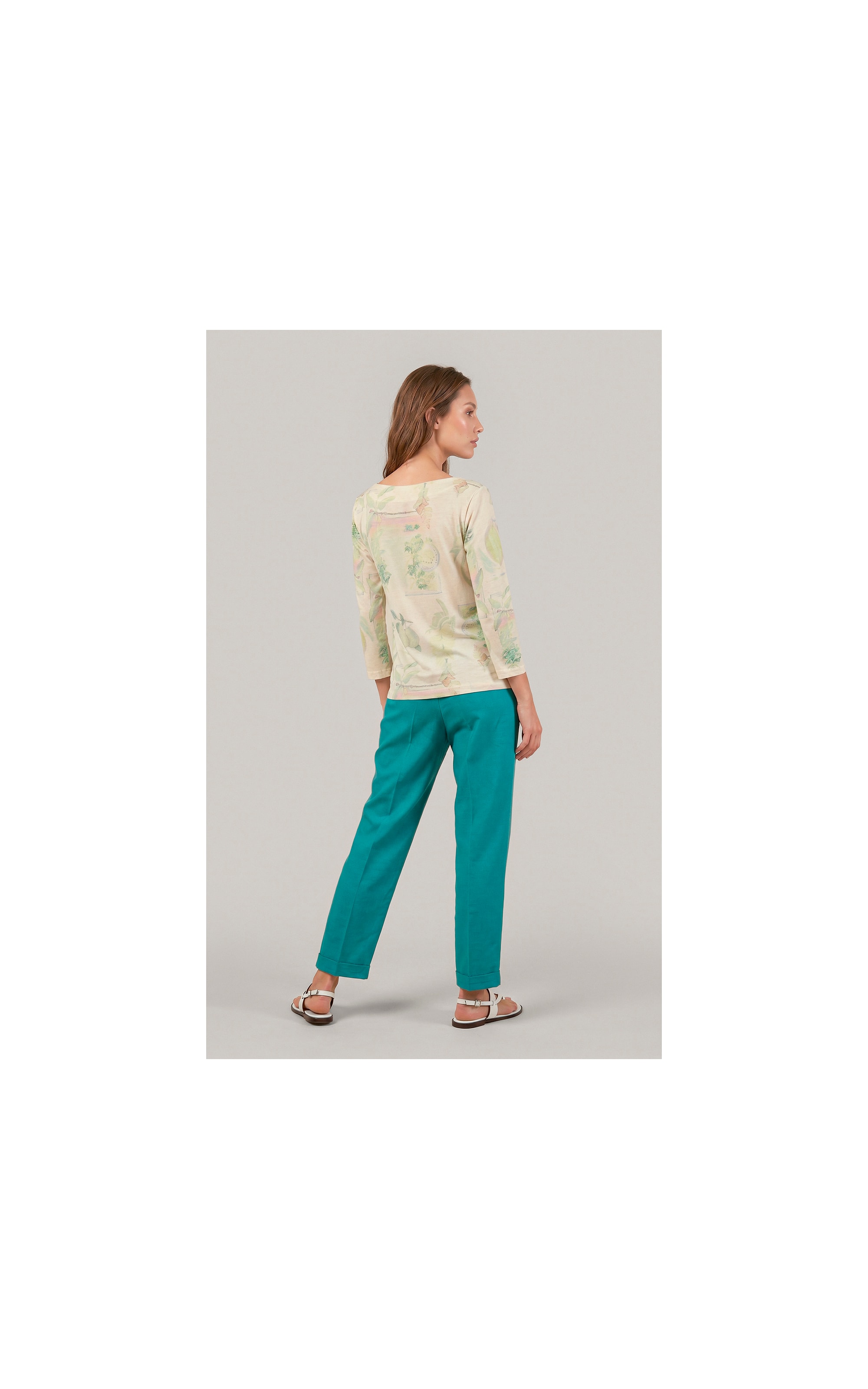 Calca Marseille Basic Fit Linho Blend Verde Jade