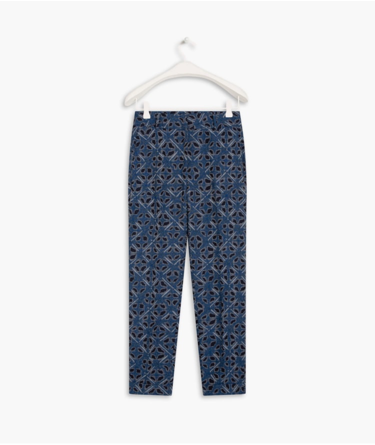 Calça Marseille Jacquard Chibori Azul Bic