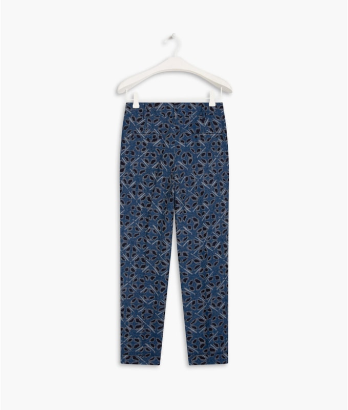 Calça Marseille Jacquard Chibori Azul Bic