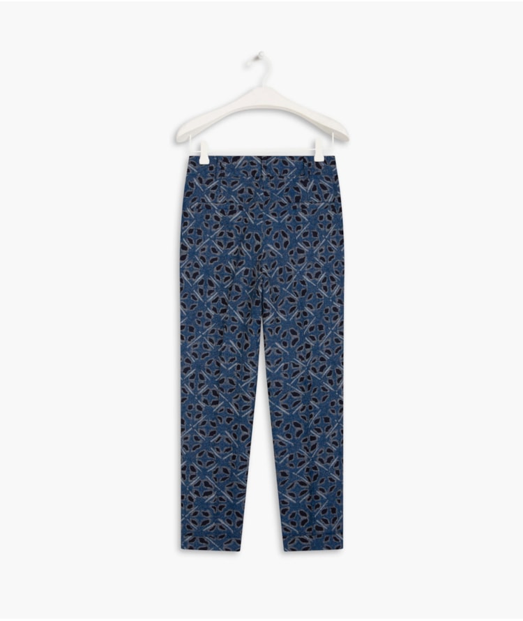 Calça Marseille Jacquard Chibori Azul Bic