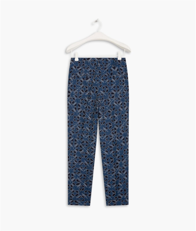 Calça Marseille Jacquard Chibori Azul Bic